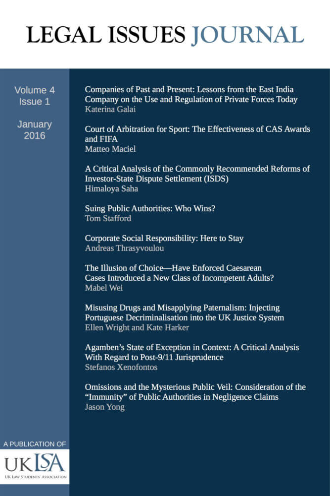 Legal Issues Journal volume for issue one, by United Kingdom law and society association