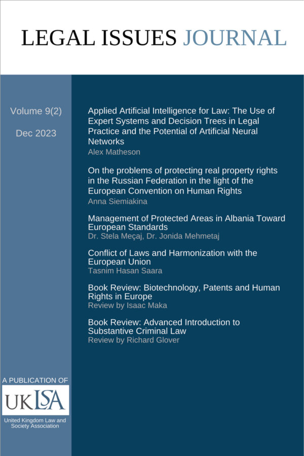 Cover of Legal Issues Journal 9(2) Dec 2023