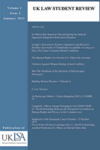 UK Law Student Review 1(2)